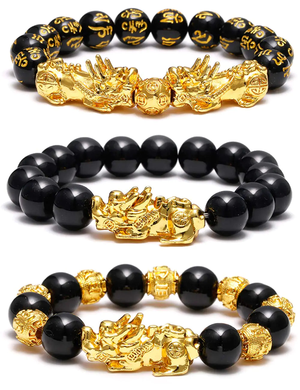 Triple Prosperity Lucky Piyao Bracelet Set