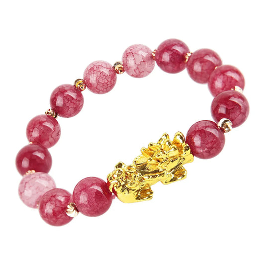 Lucky Piyao in Genuine Red Dragon Vein Agate Bracelet