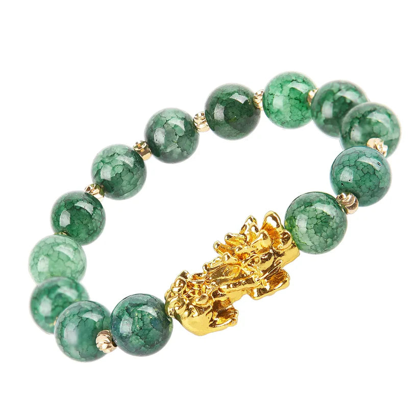 Lucky Piyao in Natural Green Aventurine Bracelet