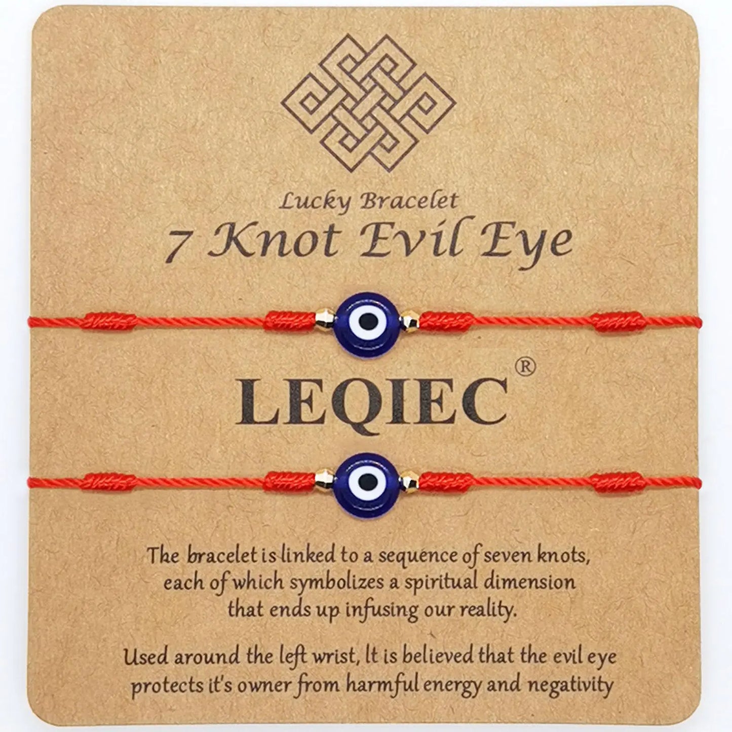 7 Knot Mystic Red String Evil Eye Bracelet